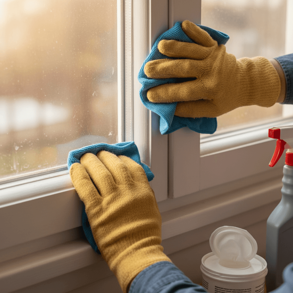 Detailed window and trim cleaning for property transition services