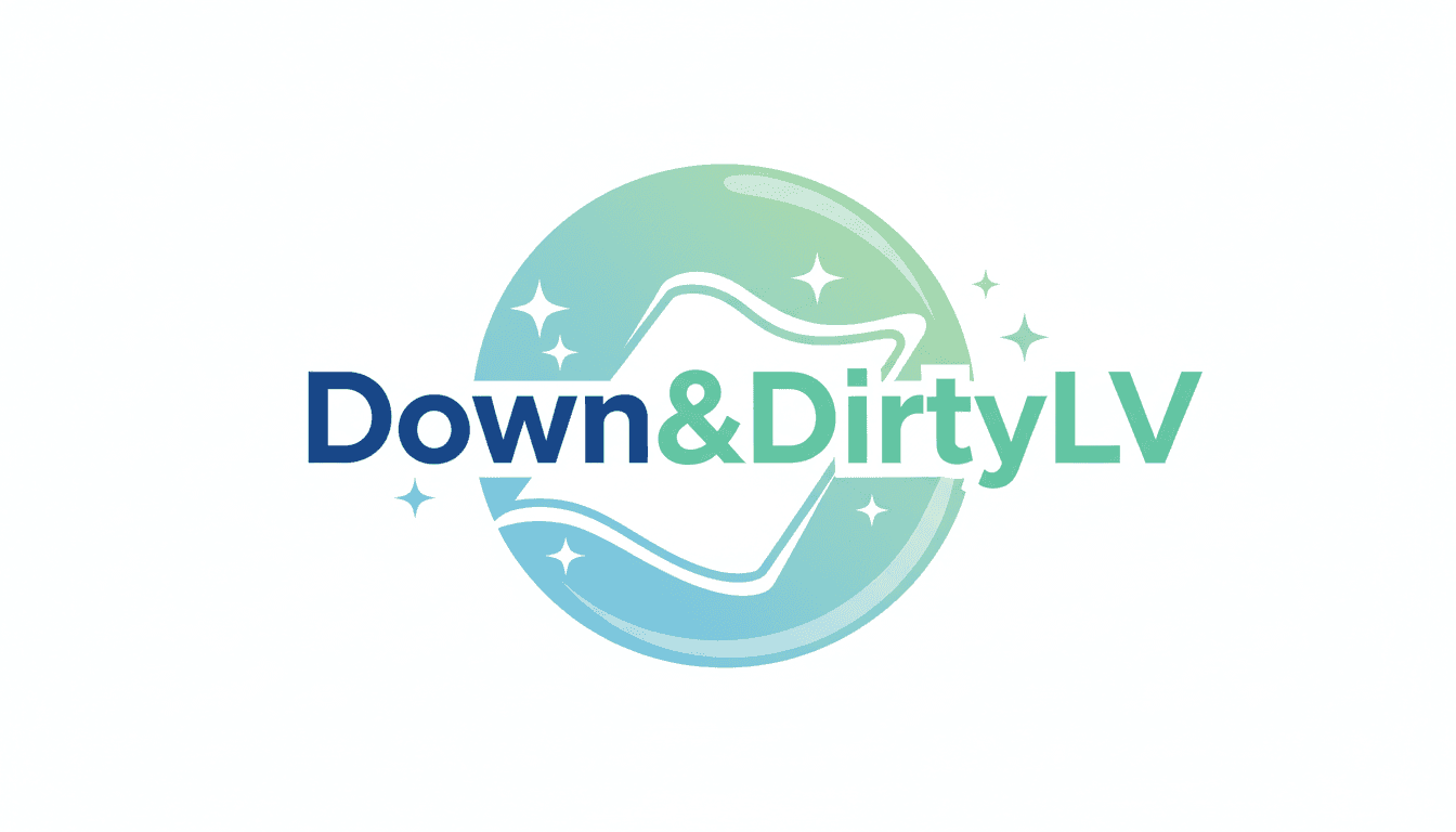 Logo for Down&DirtyLV, a Las Vegas cleaning service, featuring clean design elements.