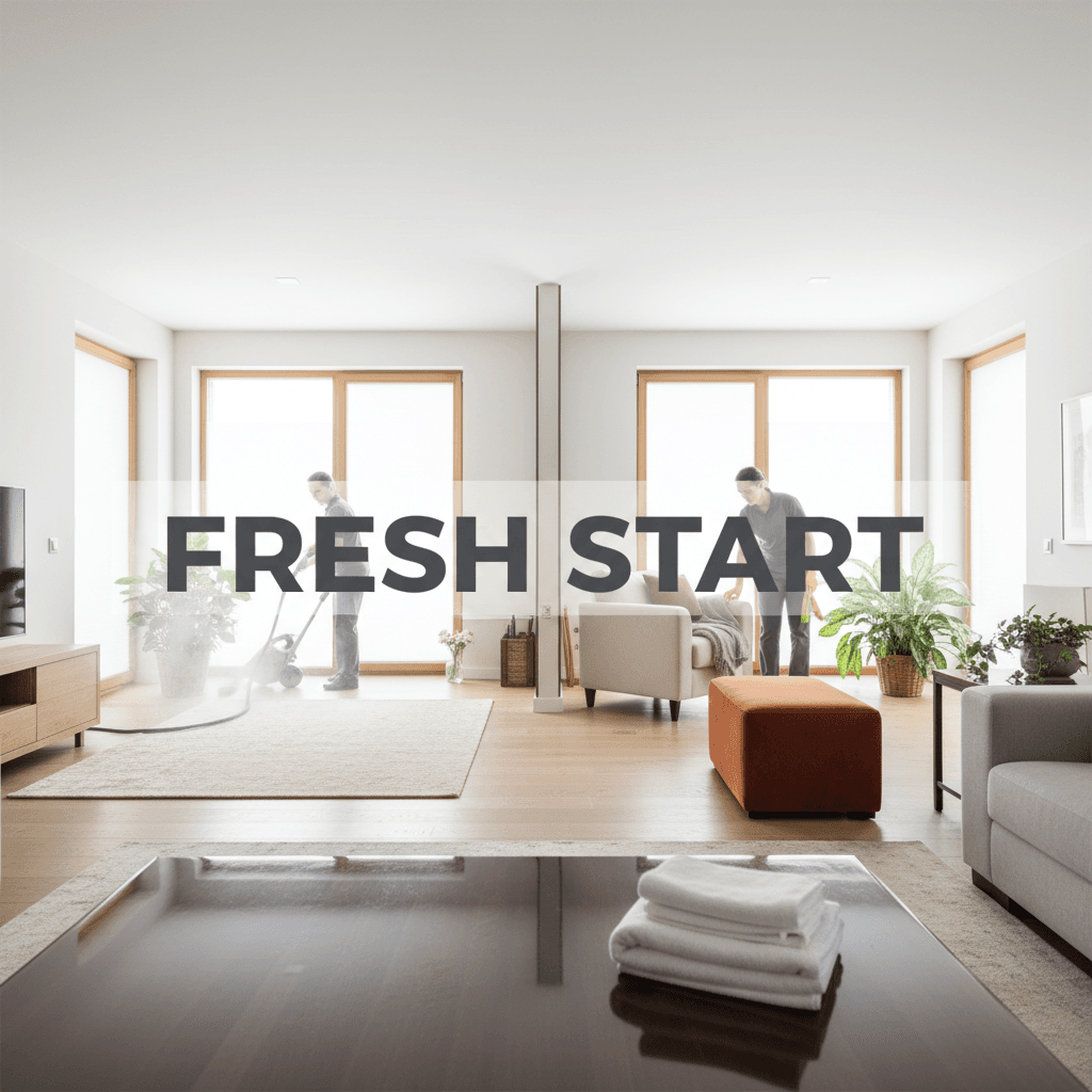 Professional cleaning of a spacious residential living room